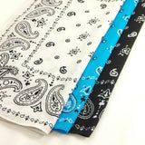 Bandana Scarves Paisley Head Face Mask Wrap Scarf 100% Cotton White/Blue/Black