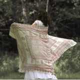 White Meditation Yoga Prayer Shawl Wrap Maha Mantra Hare Krishna 87"x42" Large