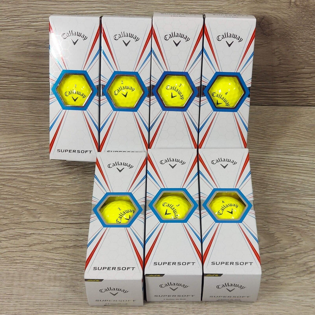 Callaway 21 Golf Balls Super Soft Yellow Golf Ball 7 sleeves 1,2,3,4 Supersoft