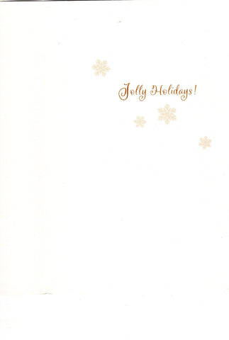 Shiny Golden Silver Snow Flex Happy Snow Man Christmas Holiday Seasons Greeting