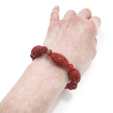 Women Rose Bracelet Handmade Red Wooden Beaded Toddler Girl Jewel Jewelry Gift