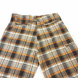 Men's Bermuda Shorts Dress Plaid Pants LR Scoop Brown/Orange Size 32
