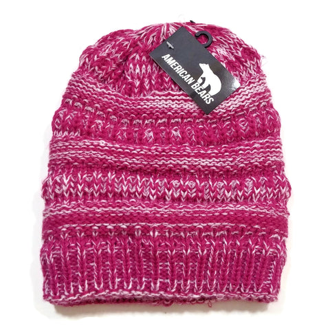 Women's Fleece Fashion Winter Warm Skellies Beanie Hat Pink American Bears