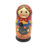 Wooden Matryoshka Russian Dolls Set Traditional Style Babushka Hand Painted VTG