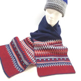 Women's Scarf Old Navy Knitted Warm Shawl Wrap Red/Blue Winter Veil Neck Warmer