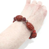 Women Rose Bracelet Handmade Red Wooden Beaded Toddler Girl Jewel Jewelry Gift