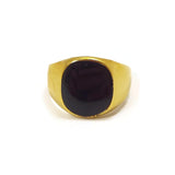 Unisex Ring Black Stone Gold Tone Color for Woman & Men Size 9