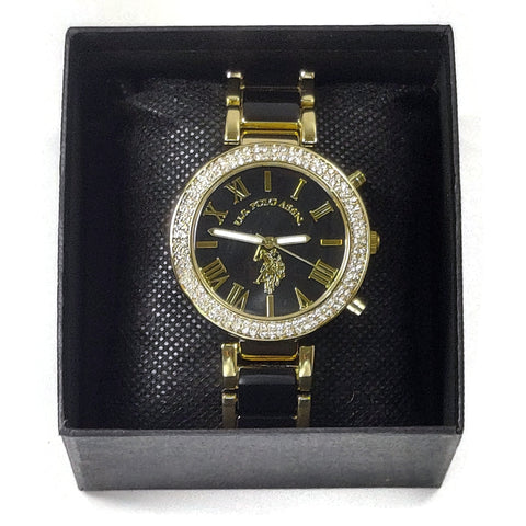 Polo Black/Gold Color Men's Women's Fashion Bracelet Unisex Analog Watch