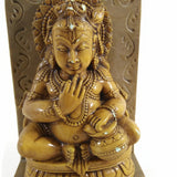 India God Bala Krishna Statue The Butter Thief on Resin Soapstone Base Handmade