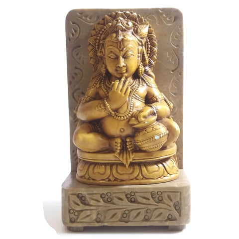 India God Bala Krishna Statue The Butter Thief on Resin Soapstone Base Handmade