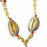 Cowrie Shell Necklace Pendant Beads Bohemian Boho Handmade Women's Jewelry VTG