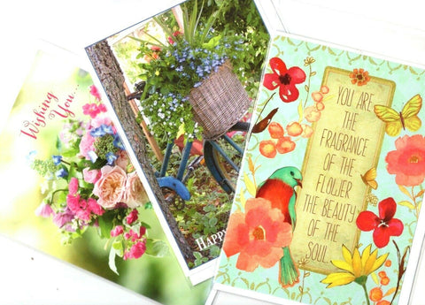 Lot of 3 Happy Birthday Flower Wishes Greeting Card Trader Joe's