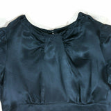 Tara Jarmon Black Silk Top Women's Short Sleeve Shirt Blouse Size 36 Side Zip