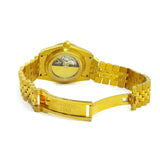 Men's Watch Gold Red Color W/Simulated Diamonds Bracelet Analog Watch
