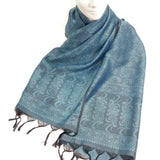 Women Soft Silky Winter Wrap Scarf Shawl Neckwear Blue Holidays Gift For Her