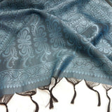 Women Soft Silky Winter Wrap Scarf Shawl Neckwear Blue Holidays Gift For Her