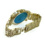 Unisex Jewelry Gold Color W/Simulated Diamonds Bracelet Analog Luxury Watch