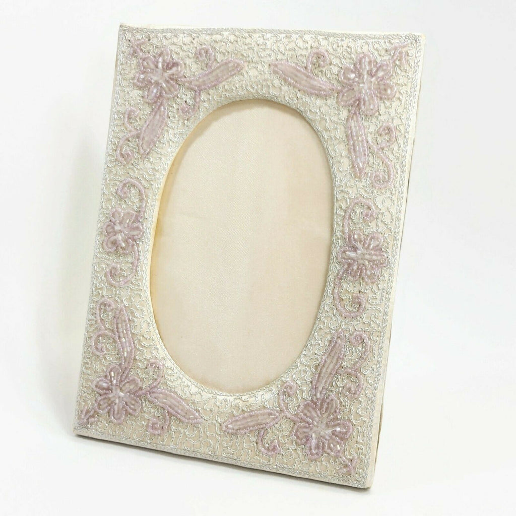Embroidery Decorative Silky Fabric Photo Frame Picture Home Deco Handcraft VTG.