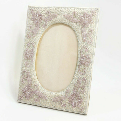 Embroidery Decorative Silky Fabric Photo Frame Picture Home Deco Handcraft VTG.