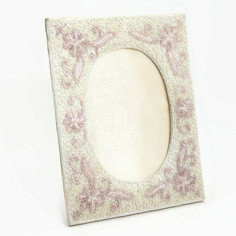 Embroidery Decorative Silky Fabric Photo Frame Picture Home Deco Handcraft VTG.