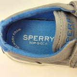 Sperry Kids Top-Sider Sneakers Junior Fabric Shoes Hook/Loop Gray & Blue 9.5M
