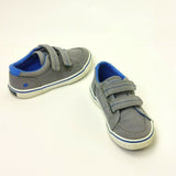Sperry Kids Top-Sider Sneakers Junior Fabric Shoes Hook/Loop Gray & Blue 9.5M