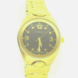 Men Carriage Blue/Gold Color Mirror Bezel Bracelet Watch Stainless Steel Jewelry