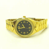 Men Carriage Blue/Gold Color Mirror Bezel Bracelet Watch Stainless Steel Jewelry
