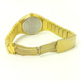 Men Carriage Blue/Gold Color Mirror Bezel Bracelet Watch Stainless Steel Jewelry