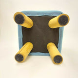 Wooden Cushioned Square Stool Seat Foldable Canvas Fabric Storage Bin Set Gray
