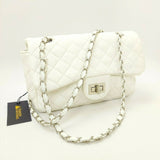 Luxury Handbag Classic Silver Chain Shoulder Bag Crossbody Purse Women Bag White
