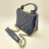 Luxury Handbag Classic Copper Chain Shoulder Bag Crossbody Purse Women Blue