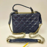 Luxury Handbag Classic Copper Chain Shoulder Bag Crossbody Purse Women Blue