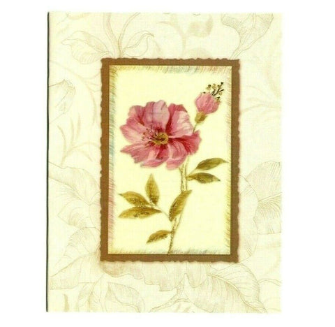 Vintage Blooms Collection 3 Glitter Note Blank Greeting Cards W/Envelops Flower