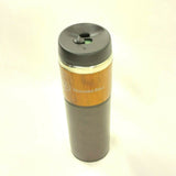 Mercedes-Benz Gloss Wood Color Tumbler Cup/Mug Hot/Cold W/Leather Cup Sleeve