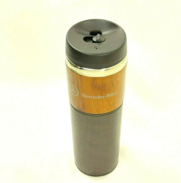 Mercedes Benz Tumbler Coffee Cup w/Lid Sim wood grain