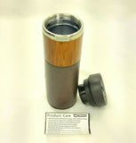 Mercedes-Benz Gloss Wood Color Tumbler Cup/Mug Hot/Cold W/Leather Cup Sleeve