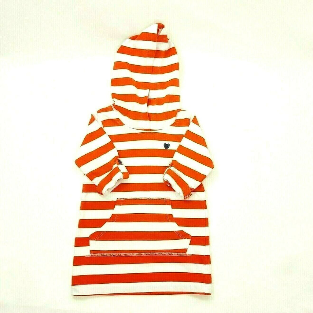 Carter’s Baby Girls Hooded Long Sleeve Striped Pocket Dress Red /White 12 Months