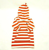 Carter’s Baby Girls Hooded Long Sleeve Striped Pocket Dress Red /White 12 Months