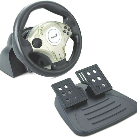 Genius TwinWheel F1 Vibration Feedback F1 Racing Wheel for PS2 and PC Video Game