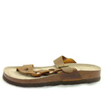 White Mountain Women's Sandal Footbed Strap Thong Flip Flop Brown Leather Size 9