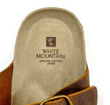 White Mountain Women's Sandal Footbed Strap Thong Flip Flop Brown Leather Size 9