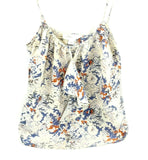 Anthropologie Lilka Sleeveless Tank Blouse Floral Printed Silk Ruffle Cami M