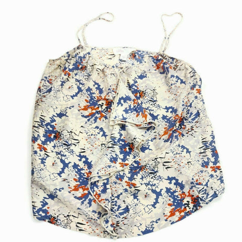 Anthropologie Lilka Sleeveless Tank Blouse Floral Printed Silk Ruffle Cami M