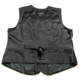Women's Black Vest Velvet Red & Gold Floral Embroidered Sleeveless Top V Neck