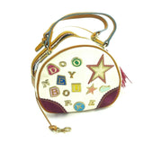 DOONEY & BOURKE Women Hand Bag Colorful Alphabet Tassels White Shell Purse Tote