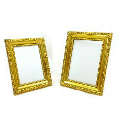 Vintage Antique Decorative Ornate Photo Picture Frame Goldtone Set of 2 Décor