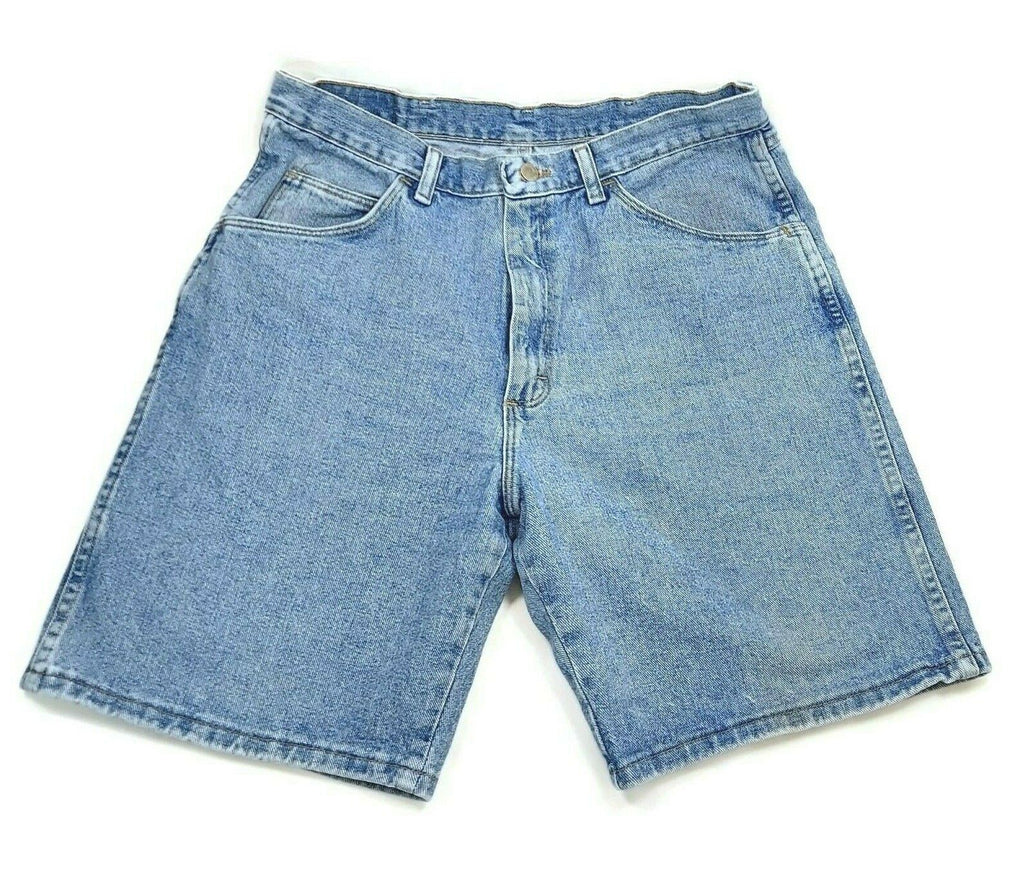 Men's Shorts Wrangler Bermuda Jeans Pants Summer Blue Cropped Pockets Slacks 34