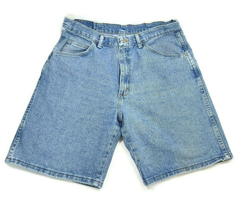 Men's Shorts Wrangler Bermuda Jeans Pants Summer Blue Cropped Pockets Slacks 34