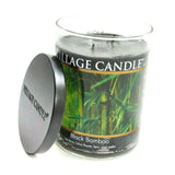 Village Candle Black Bamboo 2 Wicks Glass Jar Container Scanted Fragrance 18oz